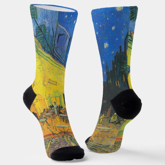 Van Gogh Café Terras Franse Straatscène Sokken (Gebogen)