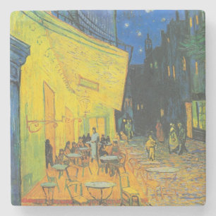 Van Gogh Café Terras Franse Straatscène Stenen Onderzetter