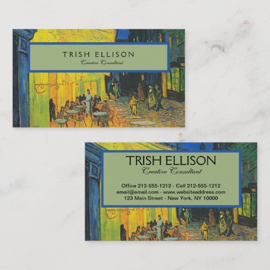 Van Gogh Café Terras Franse Straatscène Visitekaartje (Voorkant / Achterkant)