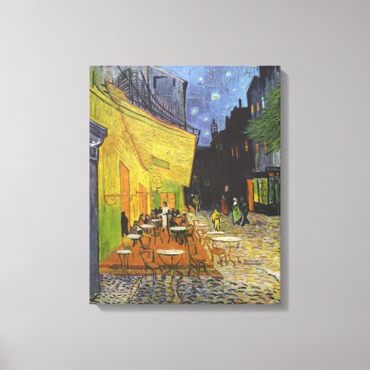 Van Gogh; Caféterras bij nacht, beeldende kunst Canvas Afdruk (Voorkant)