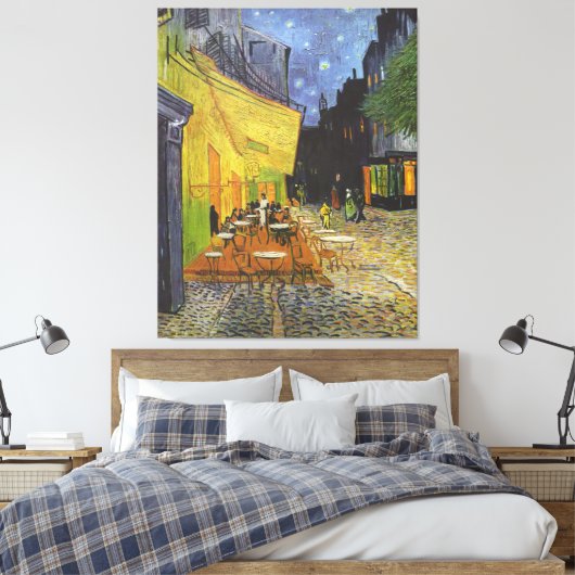 Van Gogh; Caféterras bij nacht,  beeldende kunst Canvas Afdruk (Insitu (Slaapkamer))