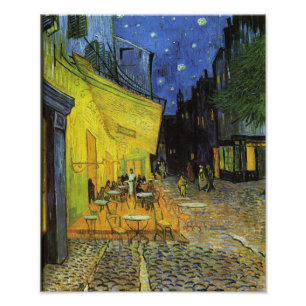 Van Gogh; Caféterras bij Nacht Foto Afdruk