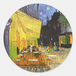 Van Gogh Caféterras bij Nacht Ronde Sticker