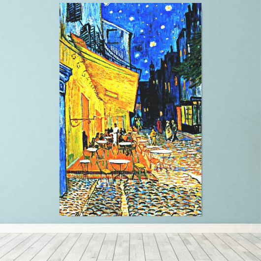 Van Gogh - Caféterras Canvas Afdruk (Insitu (Houten vloer))