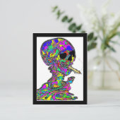 Van Gogh Calavera die een sigaret rookt Briefkaart (Staand voorkant)