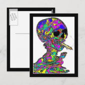 Van Gogh Calavera die een sigaret rookt Briefkaart (Voorkant / Achterkant)