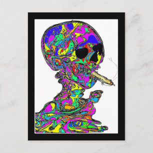 Van Gogh Calavera die een sigaret rookt Briefkaart