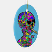 Van Gogh Calavera Smoking Cigarette Keramisch Ornament (Rechts)