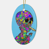 Van Gogh Calavera Smoking Cigarette Keramisch Ornament (Links)
