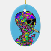 Van Gogh Calavera Smoking Cigarette Keramisch Ornament (Voorkant)
