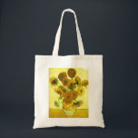 Van Gogh Canvas tas voor zonnebloemen<br><div class="desc">Van Gogh Sunflower canvas tas. Olieverf op canvas vanaf 1888. Vase met 15 zonnebloemen is een van de meest geliefde doodswerken van Vincent Van Gogh. Het briljante gebruik van de geel brengt stilletjes het einde van de zomer met zich mee. Een groot geschenk voor fans van zonnebloemen, Van Gogh, impressionisme,...</div>