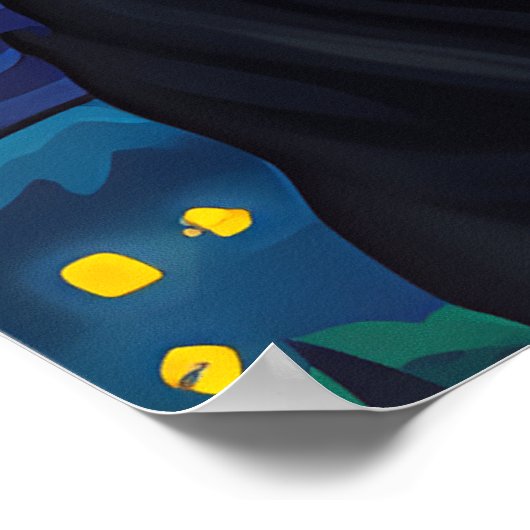 van Gogh Cat Art Poster (Hoek)