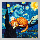 van Gogh Cat Art Poster (Voorkant)