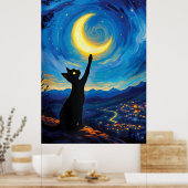 van Gogh Cat Art Poster (Keuken)