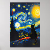 van Gogh Cat Art Poster (Voorkant)