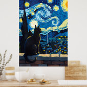 van Gogh Cat Art Poster (Keuken)