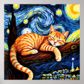 van Gogh Cat Art Poster (Voorkant)