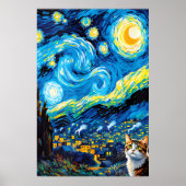 van Gogh Cat Art Poster (Voorkant)