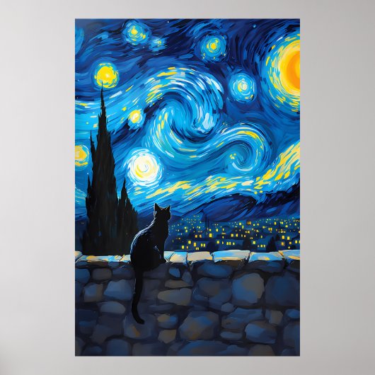 van Gogh Cat Art Poster (Voorkant)
