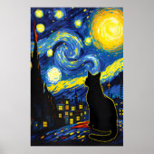 van Gogh Cat Art Poster (Voorkant)