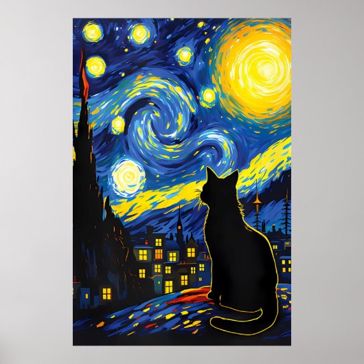 van Gogh Cat Art Poster (Voorkant)