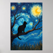 van Gogh Cat Art Poster (Voorkant)