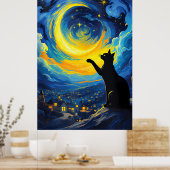 van Gogh Cat Art Poster (Keuken)