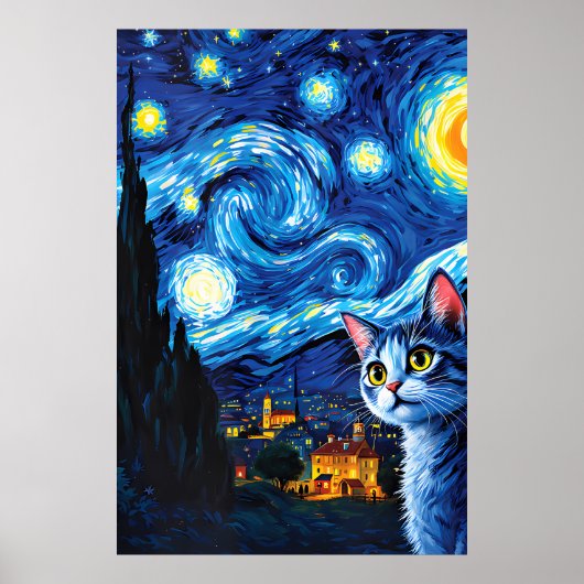 van Gogh Cat Art Poster (Voorkant)