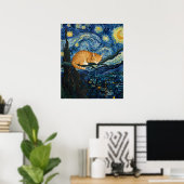 van Gogh Cat Art Poster (Thuiskantoor)