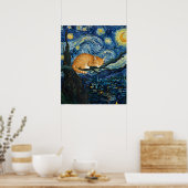 van Gogh Cat Art Poster (Keuken)