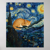 van Gogh Cat Art Poster (Voorkant)