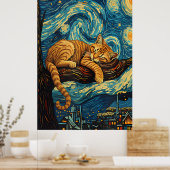 van Gogh Cat Art Poster (Keuken)