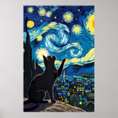van Gogh Cat Art Poster (Voorkant)