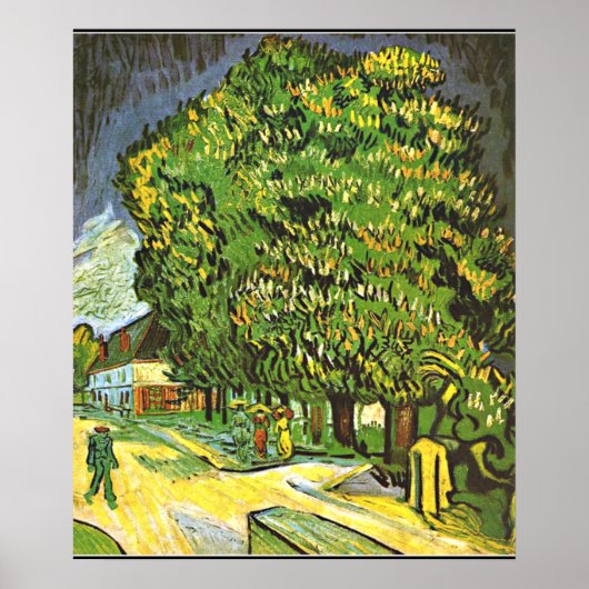 Van Gogh - Chestnut Trees in Bloom, schilderij van Poster (Voorkant)
