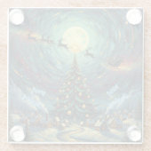 Van Gogh Christmas Glass Coaster Winter Village Glazen Onderzetter (Achterkant)