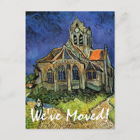 Van Gogh Church in Auvers, adreswijziging Aankondigingskaart (Voorkant)