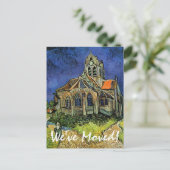 Van Gogh Church in Auvers, adreswijziging Aankondigingskaart (Staand voorkant)