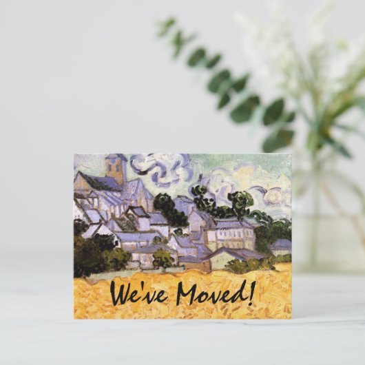 Van Gogh Church in Auvers, adreswijziging Aankondigingskaart (Staand voorkant)