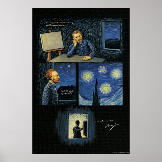 Van Gogh citaat: Het zicht op de sterren Poster (Voorkant)