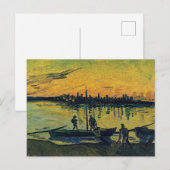 Van Gogh Coal Barges on the River Classic Painting Briefkaart (Voorkant / Achterkant)