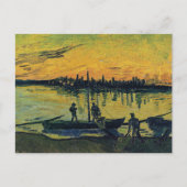 Van Gogh Coal Barges on the River Classic Painting Briefkaart (Voorkant)