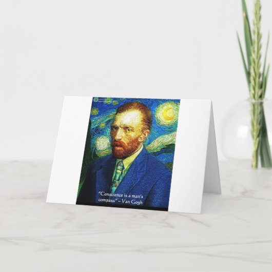 Van Gogh "Conscience Compass" Citaat geeft T - shi Kaart (Voorkant)