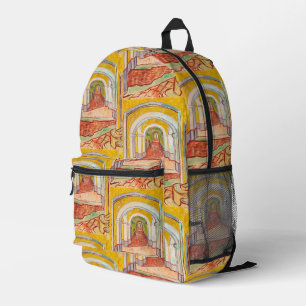 Van Gogh Corridor Asiel Gele Impressionistische Ku Bedrukte Rugzak