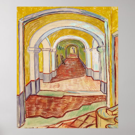Van Gogh Corridor Asiel Gele Impressionistische Ku Poster (Voorkant)