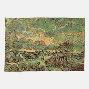 Van Gogh Cottages Cypresses Herinnering aan het No Theedoek
