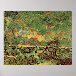 Van Gogh Cottages Cypresses Reminiscence of North Poster