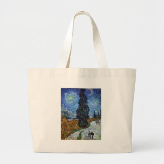 Van Gogh - Country Road in Provence bij nacht Grote Tote Bag