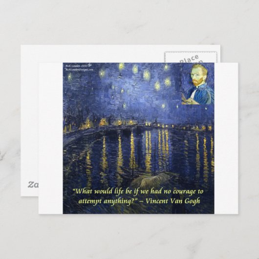Van Gogh Courage Quote Briefkaart (Voorkant / Achterkant)