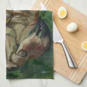 Van Gogh Crab op zijn rug (F605)Fijne Kunst Theedoek (Quarter Fold)