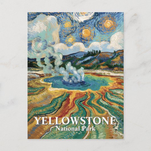 Van Gogh Custom Yellowstone National Park Reizen Briefkaart (Voorkant)